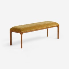 Kai Kristiansen Upholstered Bench in Fumed Oak and Mohair