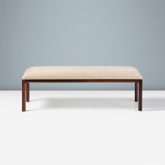 Kai Kristiansen Vintage gepolsterte Bank aus Rosenholz und Mohair, Vintage, ca. 1950er Jahre