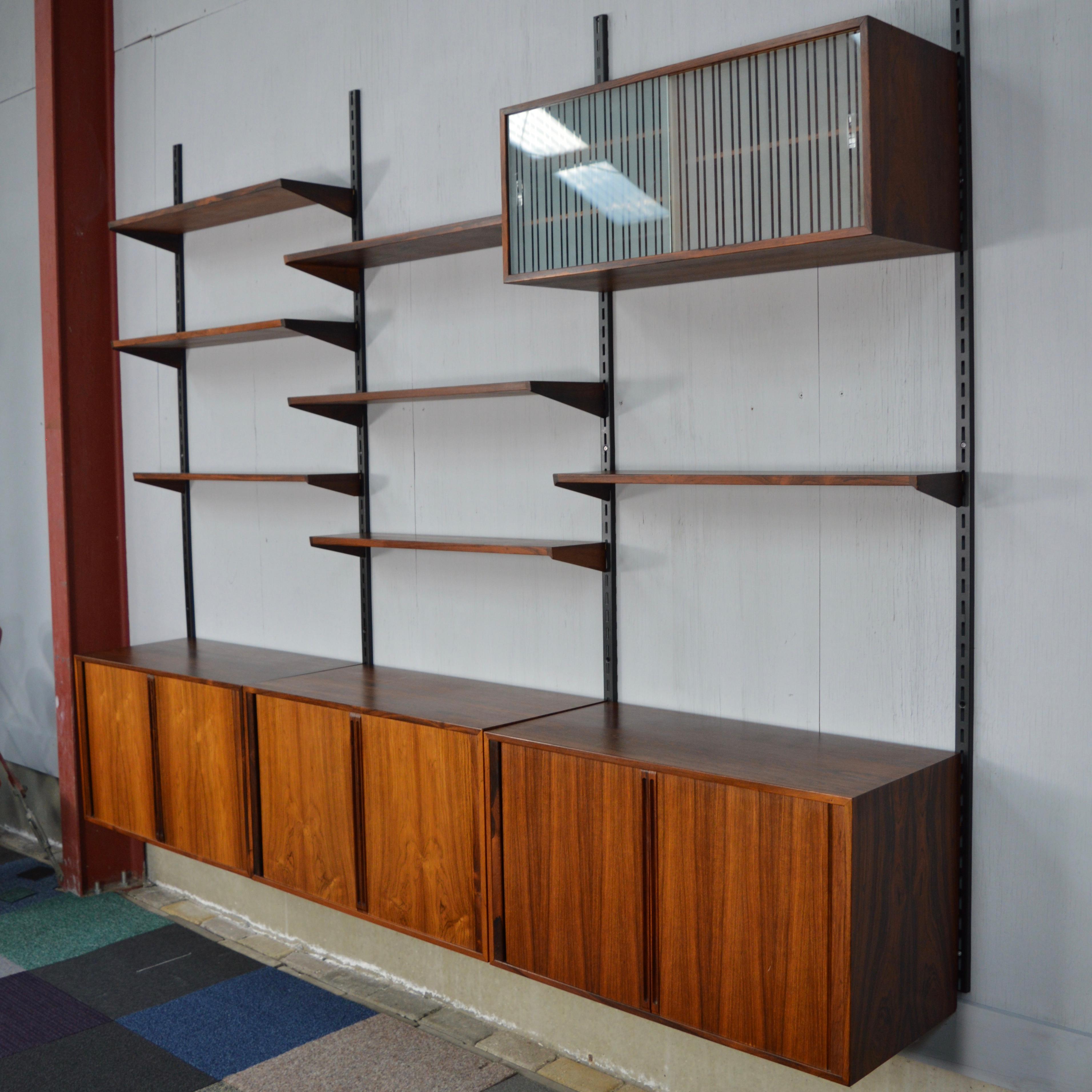 Mid-20th Century Kai Kristiansen Wall Unit in Brazilian Rosewood, Denmark, 1950s