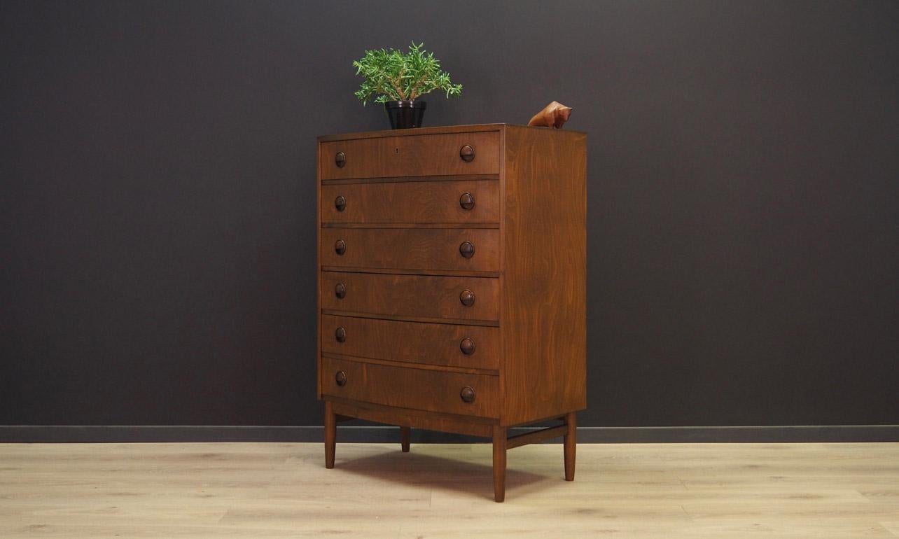 Veneer Kai Kristiansen Walnut Chest of Drawers 1960s Danish Design Vintage