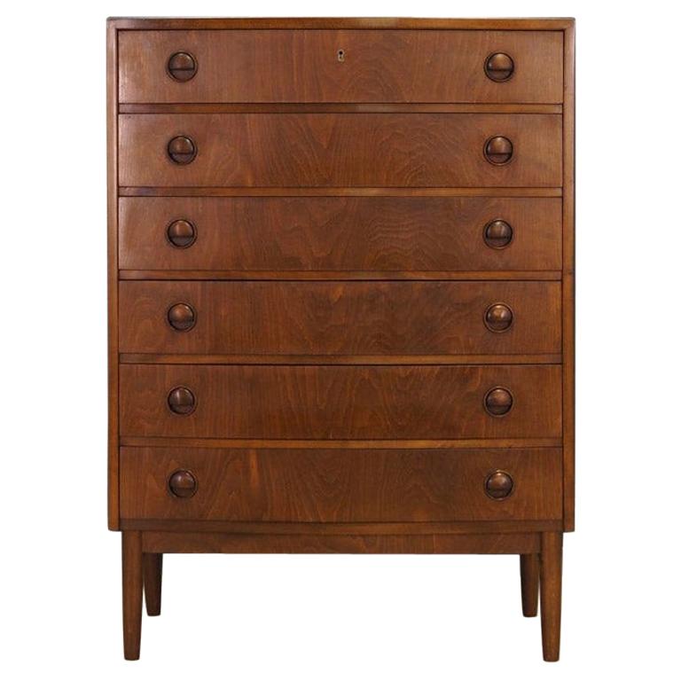 Kai Kristiansen Walnut Chest of Drawers 1960s Danish Design Vintage