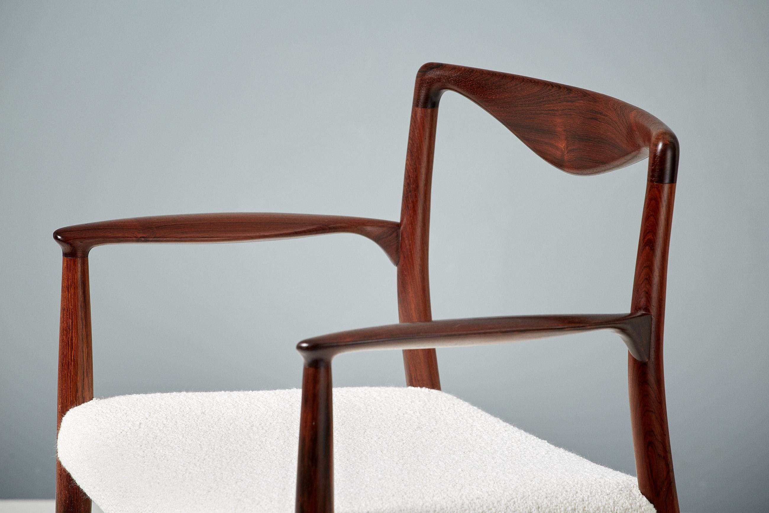 Kai Lyngeldt-Larsen

Rosewood armchair, 1959

Rosewood armchair produced by Soren Willadsen in Denmark, circa 1960. Seat upholstered in premium ivory bouclé wool fabric from Chase Erwin, UK.