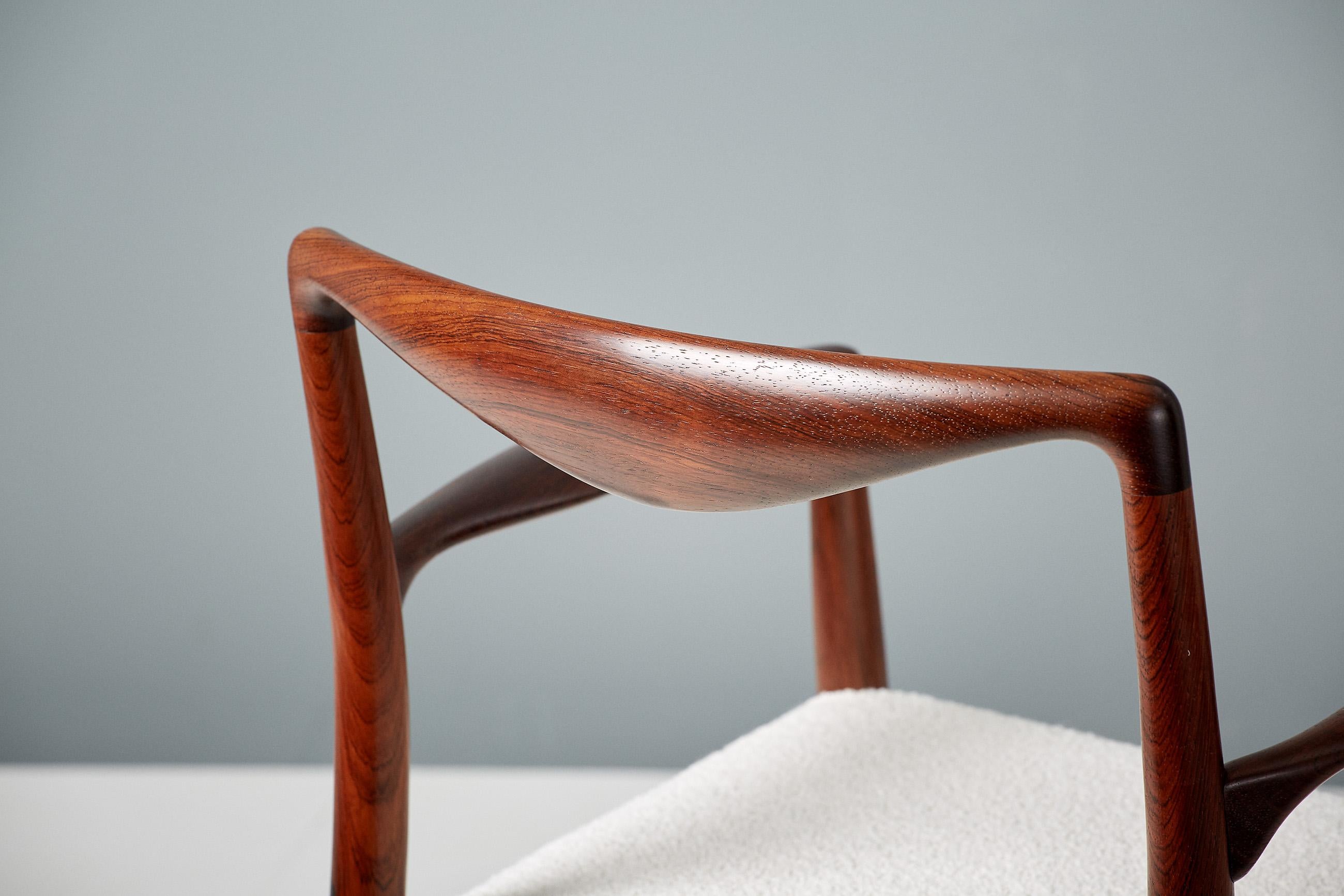 Danish Kai Lyngeldt-Larsen Rosewood and Boucle Armchair, 1959