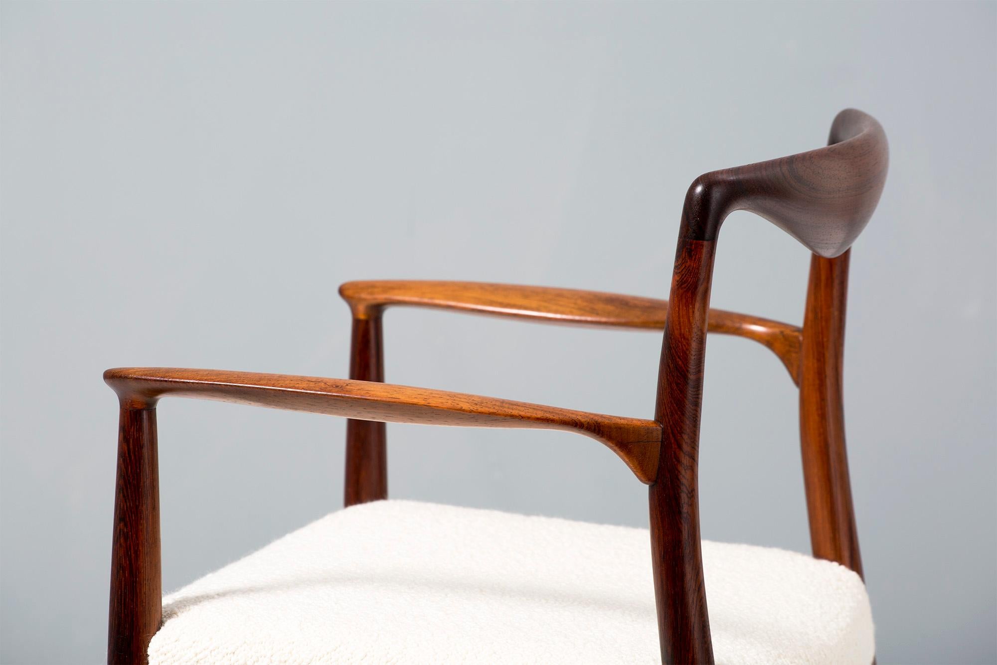 Kai Lyngeldt-Larsen Rosewood and Boucle Armchair, 1959 For Sale 3