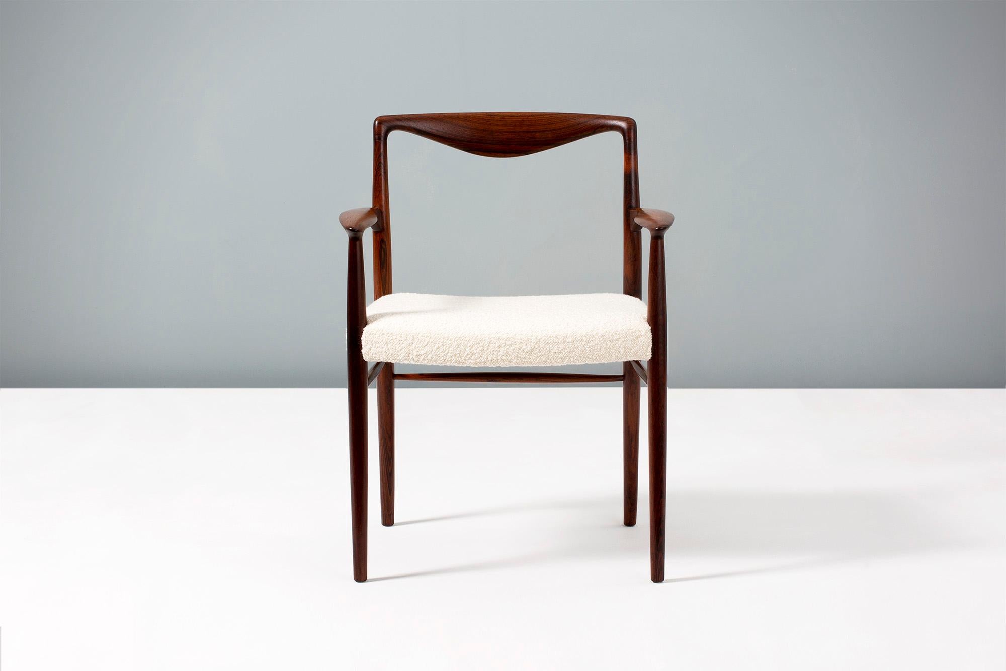 Scandinavian Modern Kai Lyngeldt-Larsen Rosewood and Boucle Armchair, 1959 For Sale