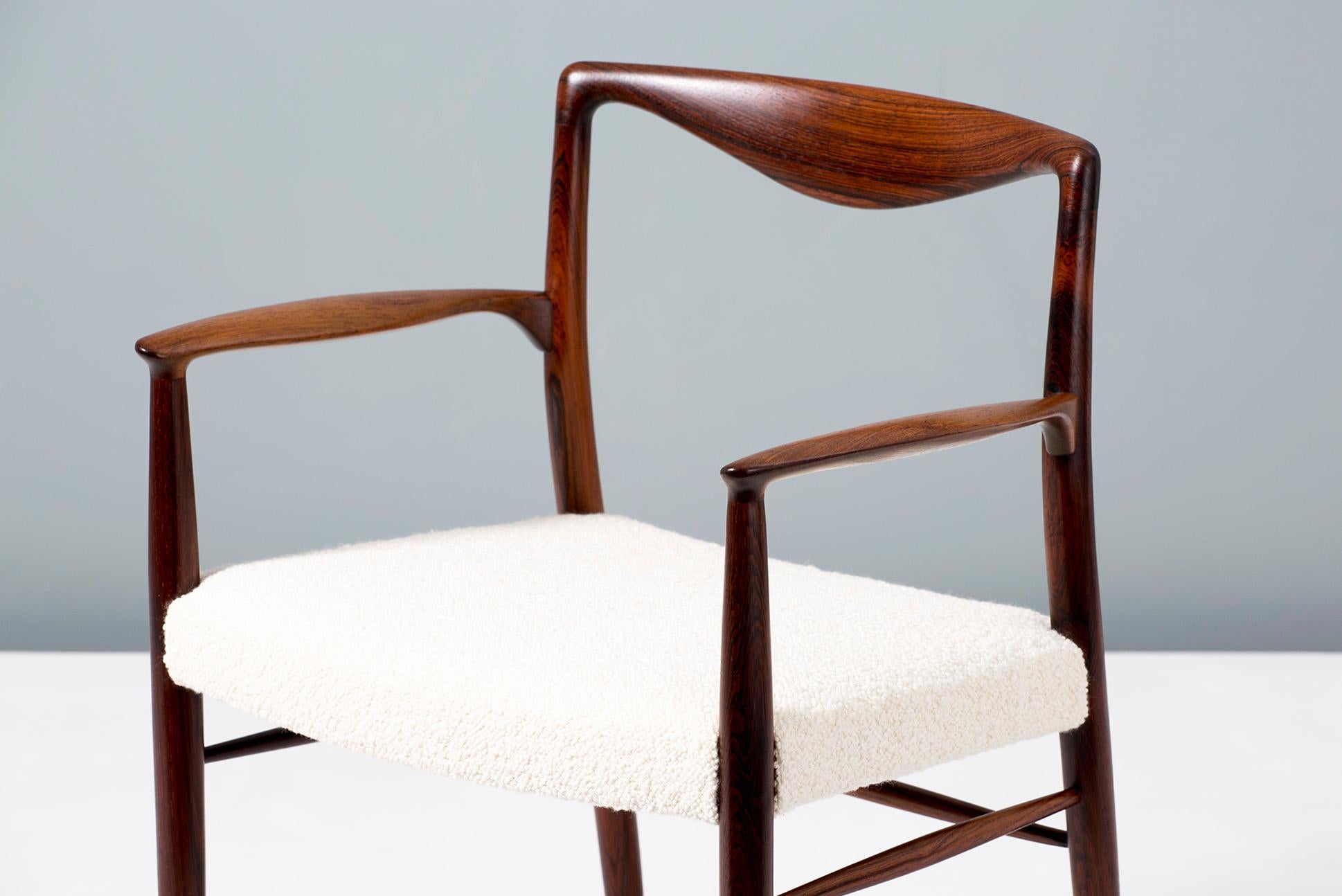 Kai Lyngeldt-Larsen Rosewood and Boucle Armchair, 1959 In Excellent Condition For Sale In London, GB