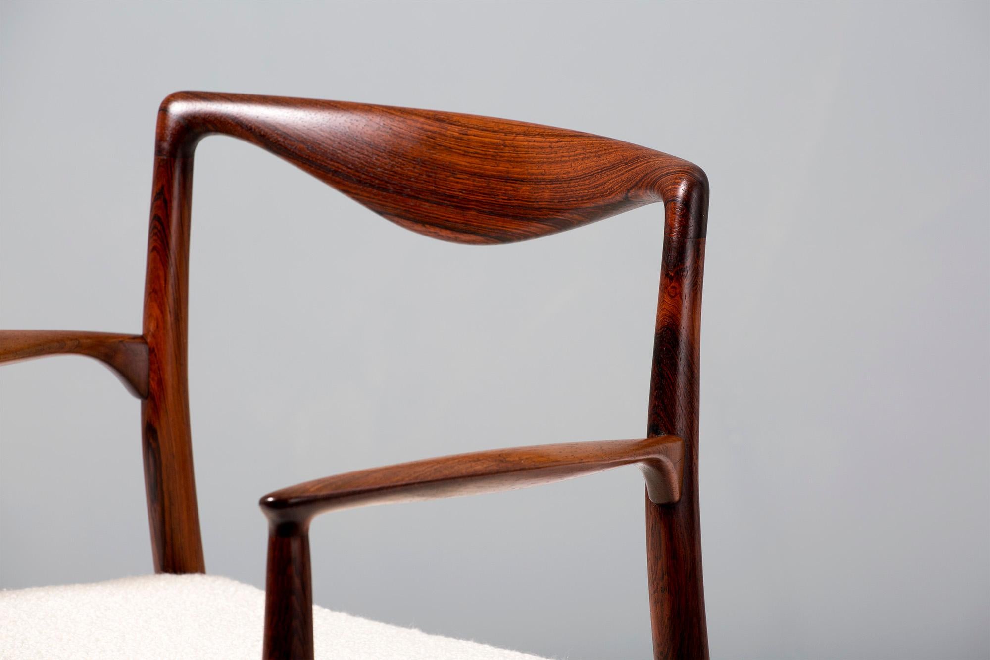 Kai Lyngeldt-Larsen Rosewood and Boucle Armchair, 1959 For Sale 2