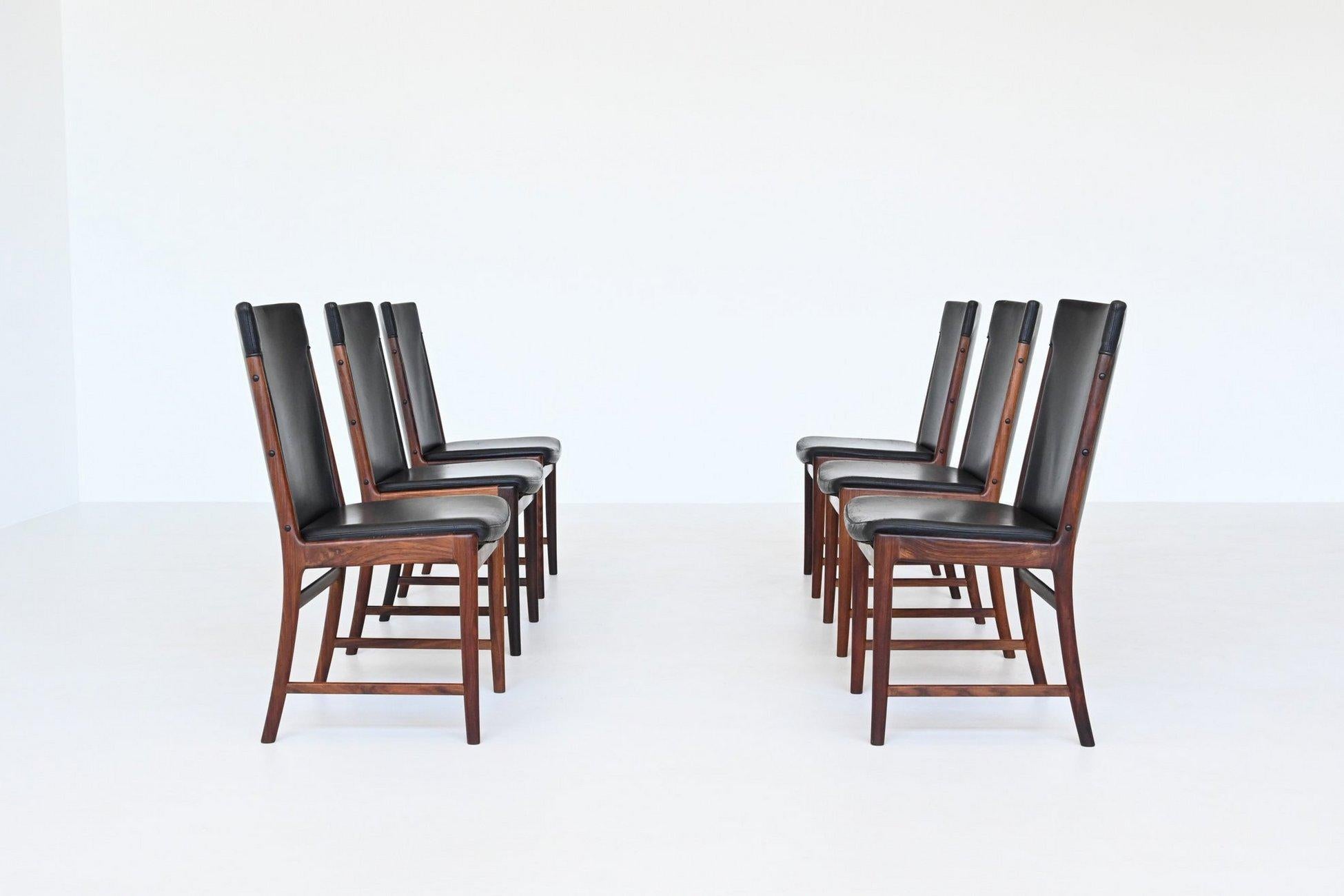 Kai Lyngfeldt Larsen dining chairs in rosewood Soren Willadsen Denmark 1960 For Sale 4