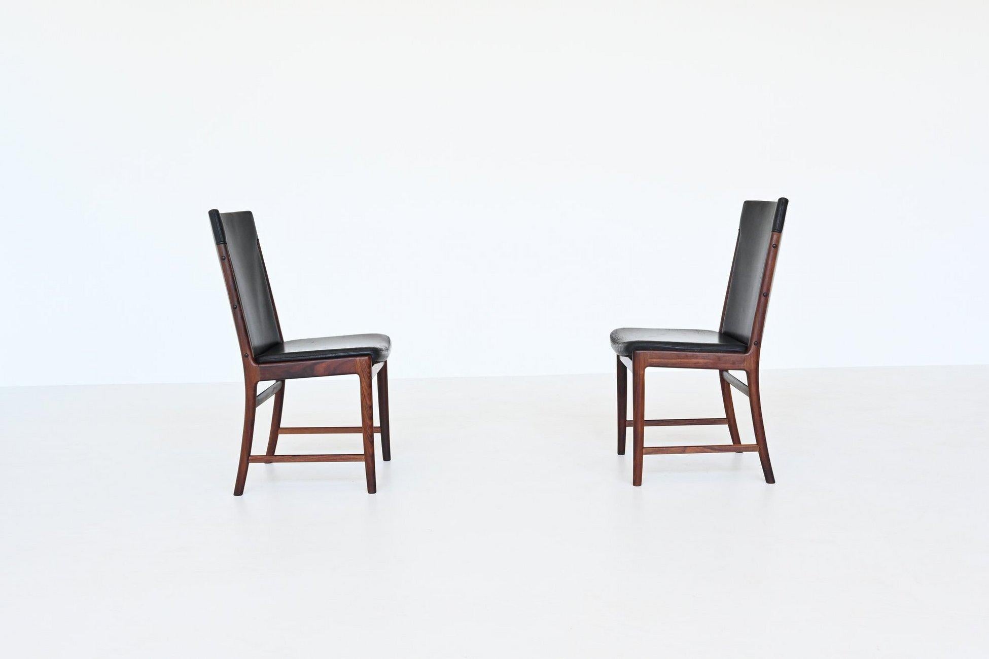 Kai Lyngfeldt Larsen dining chairs in rosewood Soren Willadsen Denmark 1960 For Sale 5