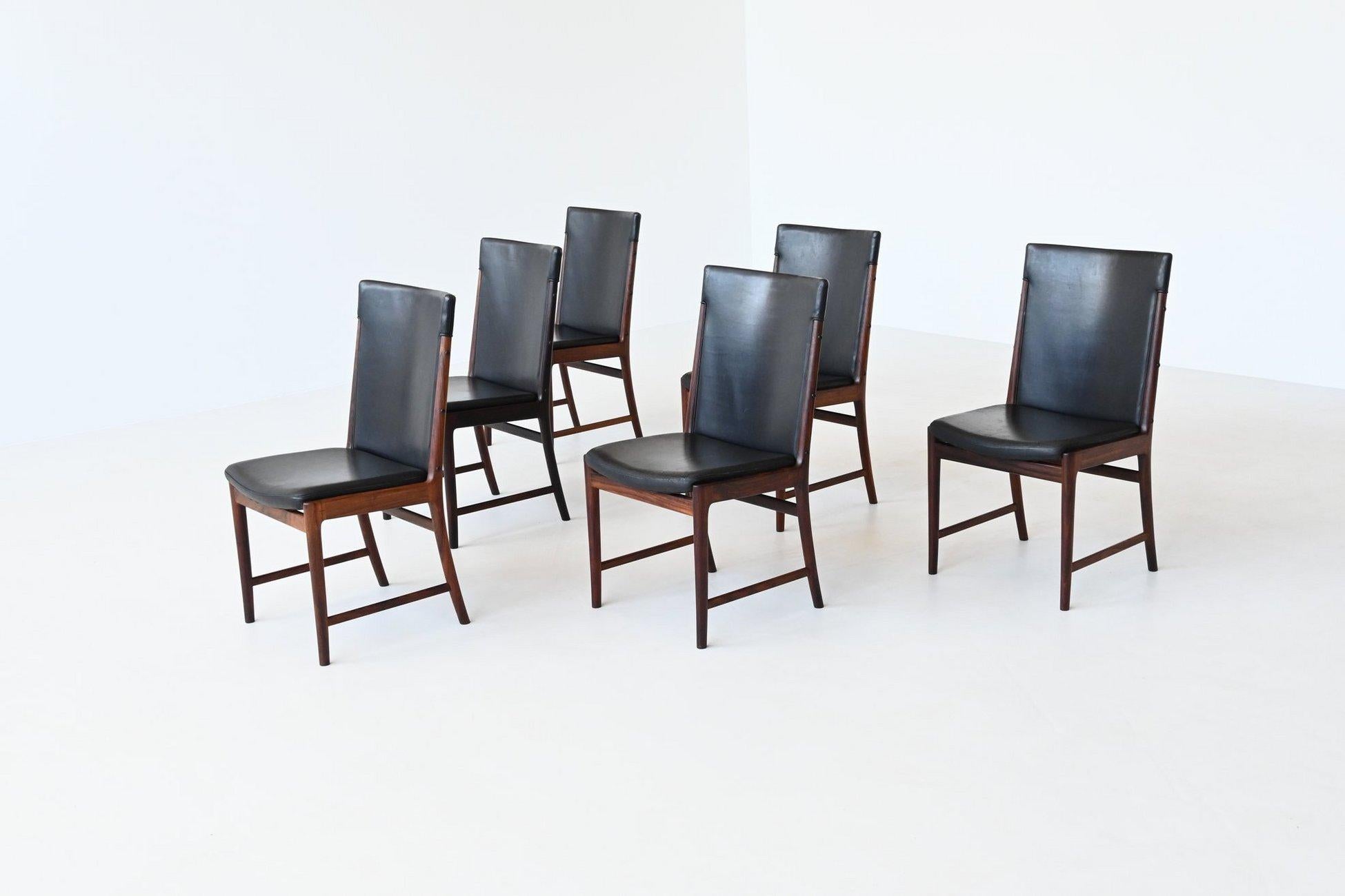 Kai Lyngfeldt Larsen dining chairs in rosewood Soren Willadsen Denmark 1960 For Sale 2