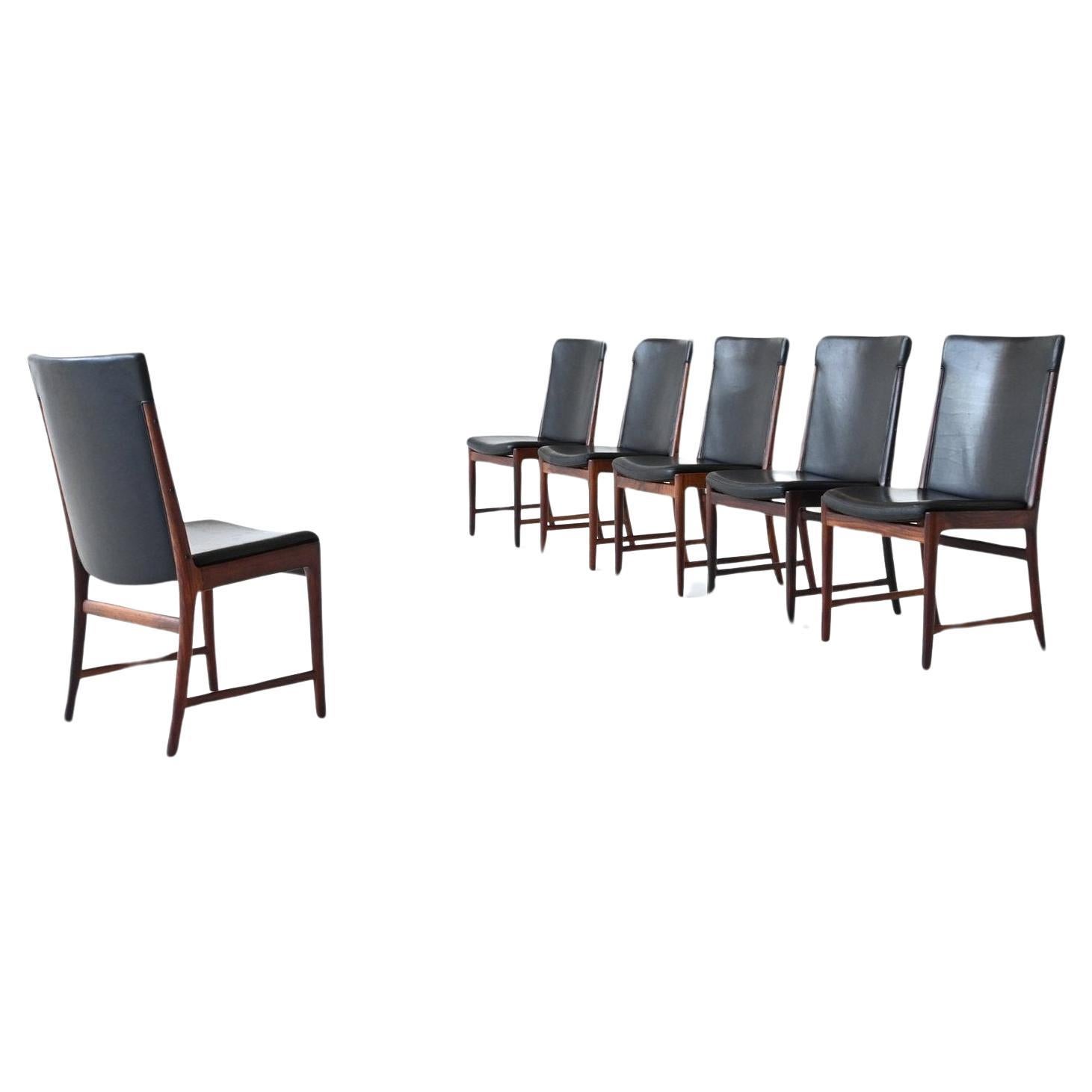 Kai Lyngfeldt Larsen dining chairs in rosewood Soren Willadsen Denmark 1960 For Sale