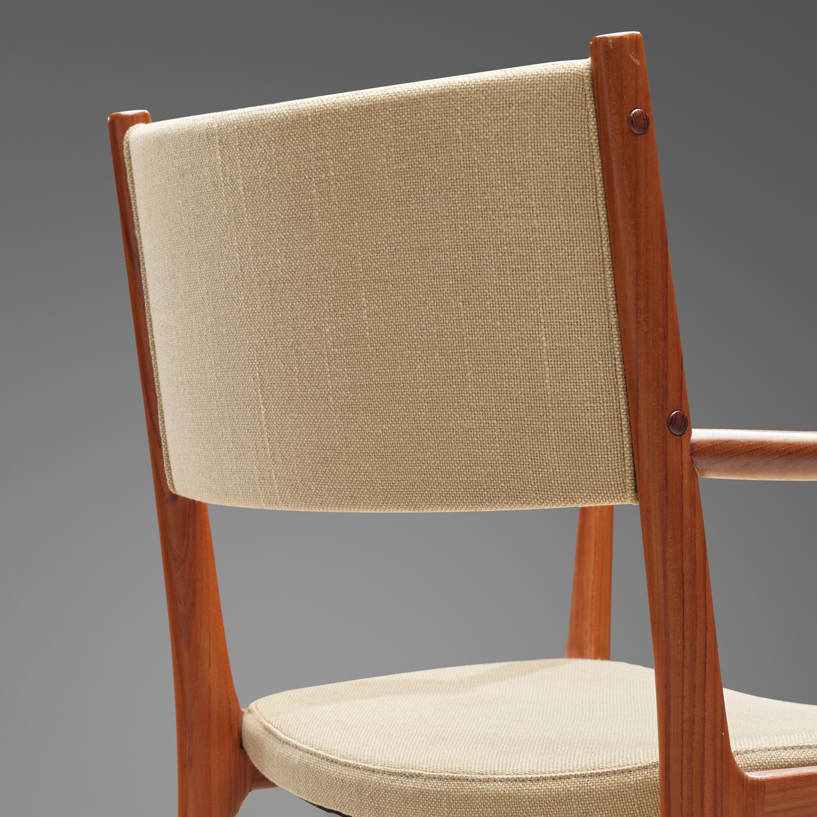 Scandinave moderne Kai Lyngfeldt Larsen ensemble de quatre chaises de salle à manger en teck en vente