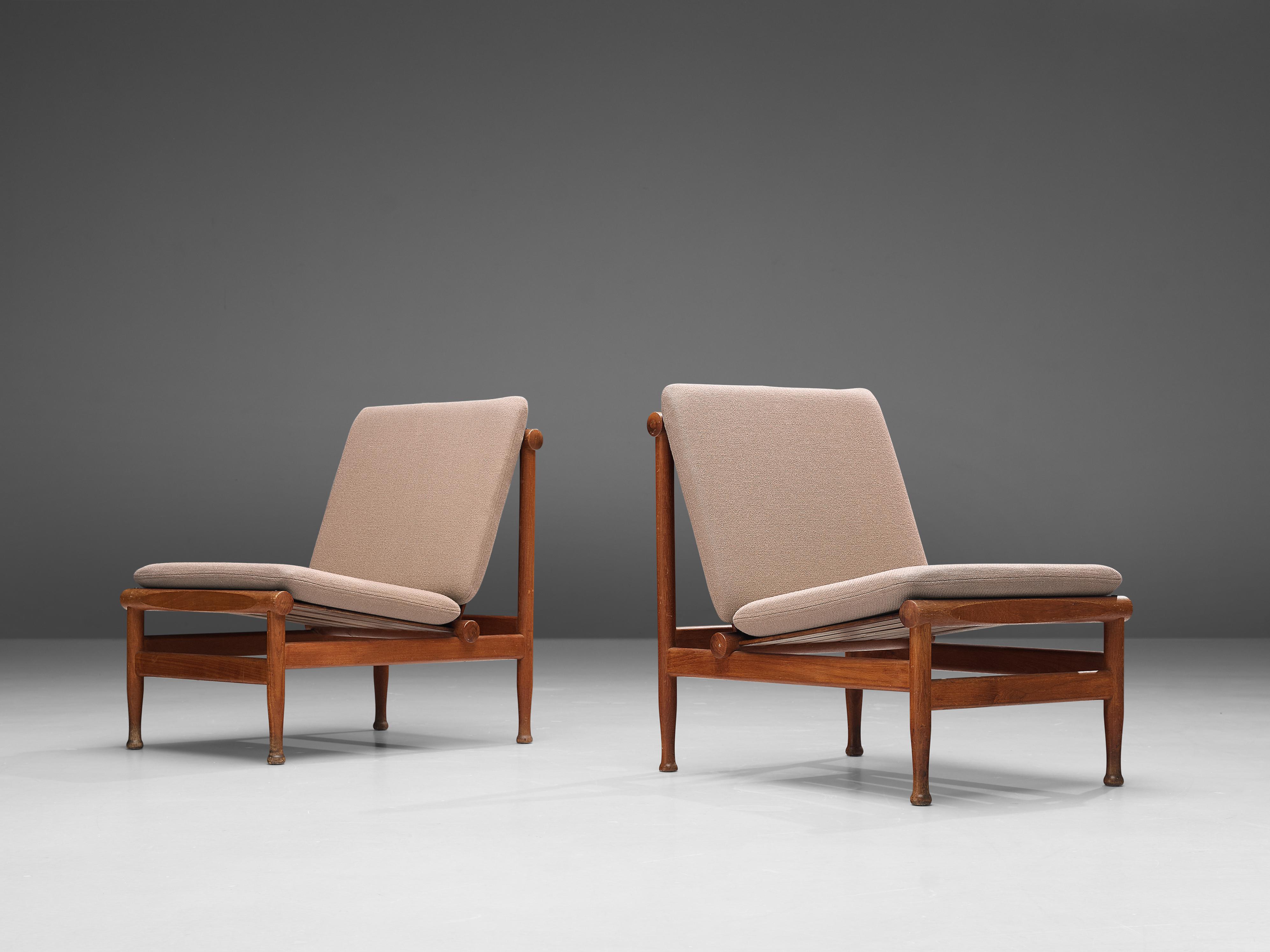 Kai Lyngfeldt-Larsen Lounge Chairs Model '501' in Teak 2