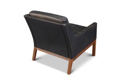 Kai Lyngfeldt Larsen Lowback Lounge Chair in Rosewood + Black Leather