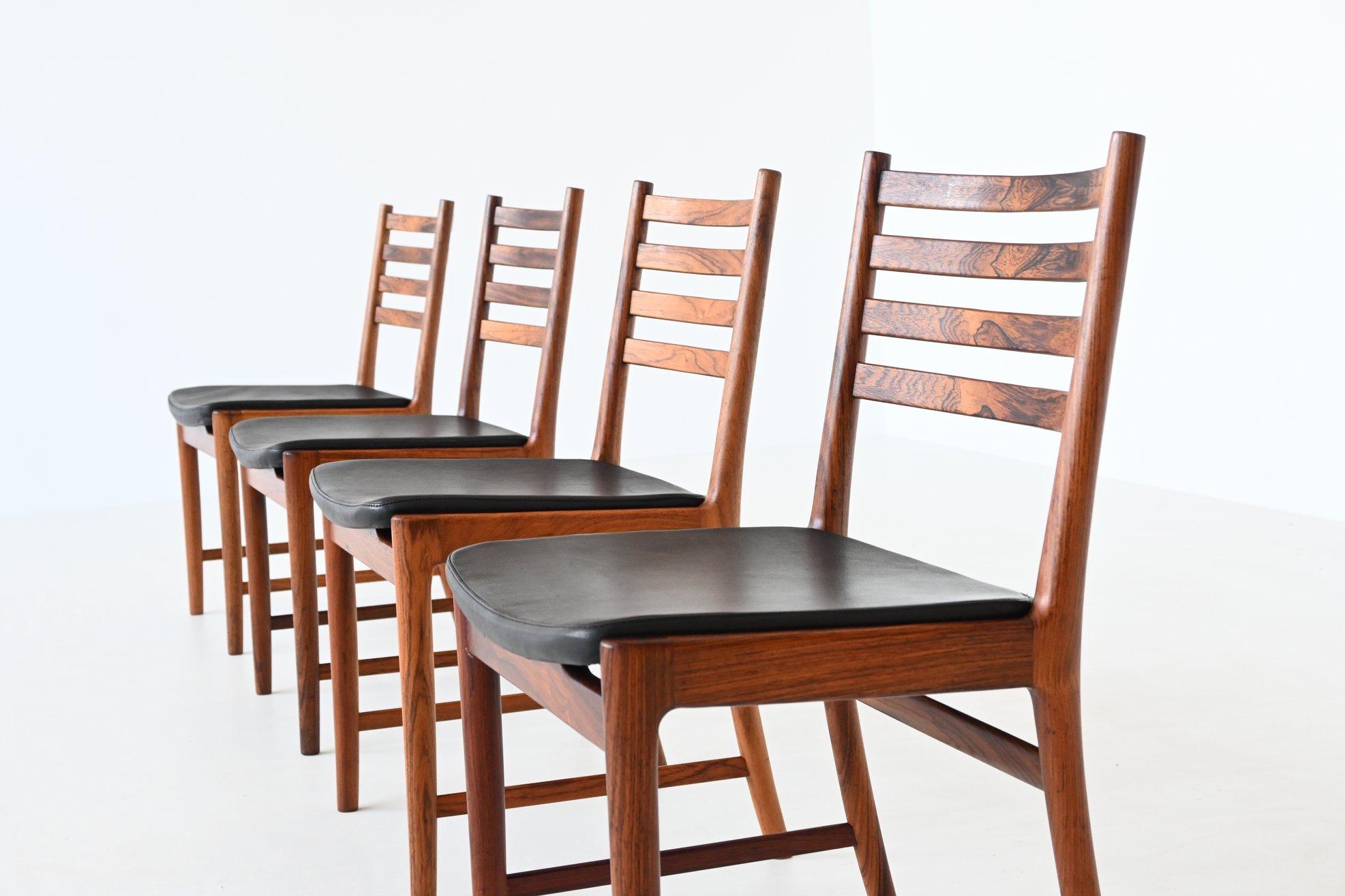 Mid-Century Modern Kai Lyngfeldt Larsen Rosewood Dining Chairs Soren Willadsen Denmark 1960