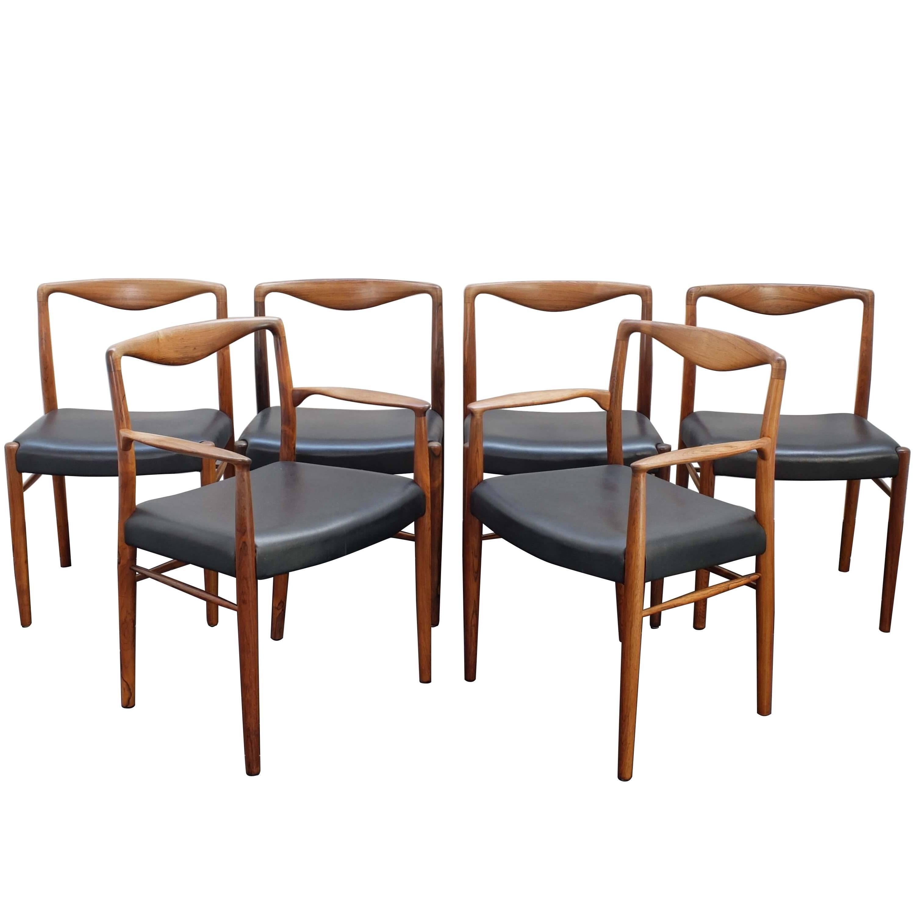 Kai Lyngfeldt Larsen for Soren Willadsen Dining Chairs Armchairs Danish 1960s For Sale