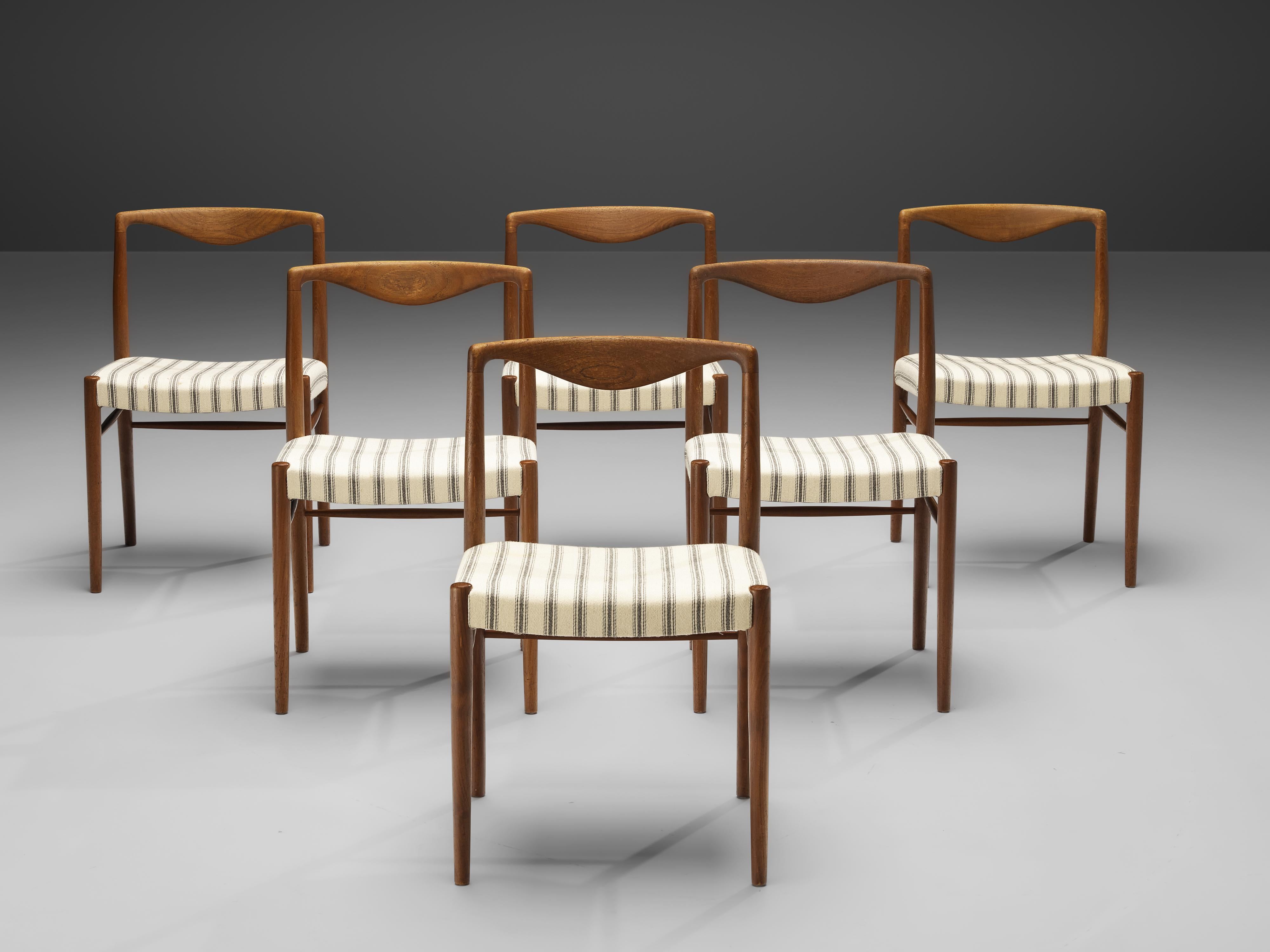 Scandinavian Modern Kai Lyngfeldt Larsen Set of Six Dining Chairs in Teak