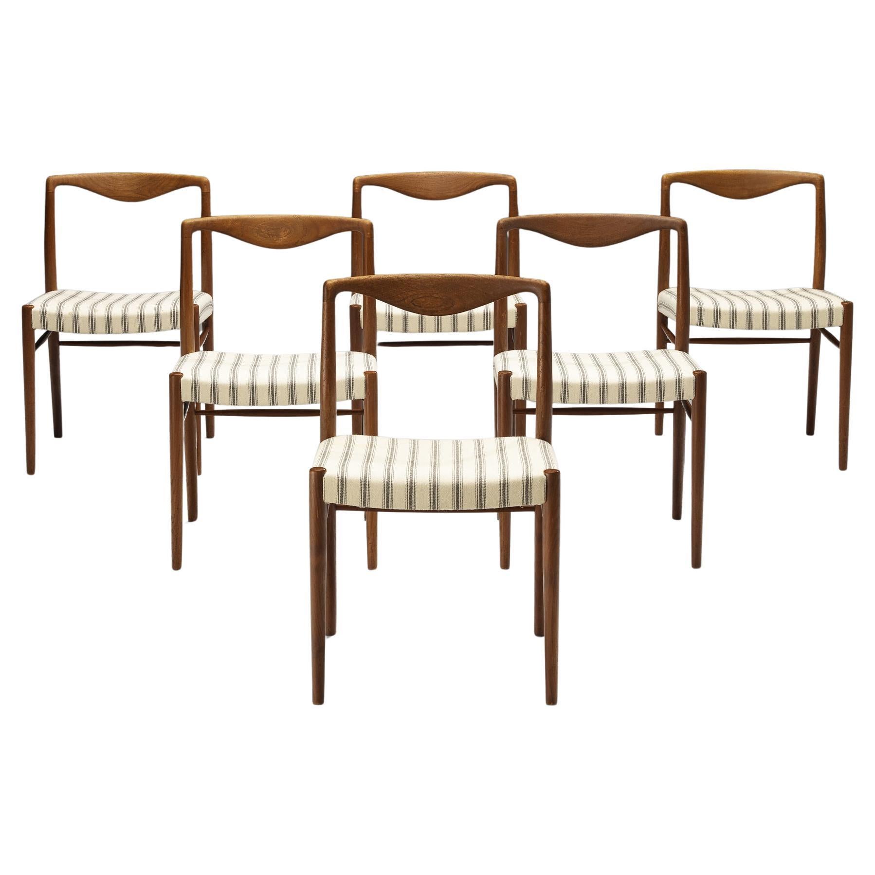 Kai Lyngfeldt Larsen ensemble de six chaises de salle à manger en teck  en vente