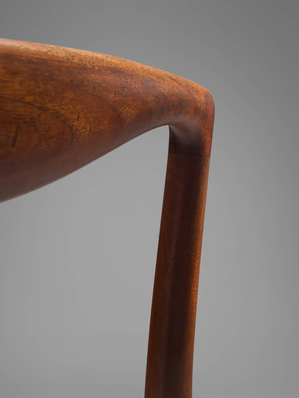 Fabric Kai Lyngfeldt Larsen Six Teak Danish Dining Chairs