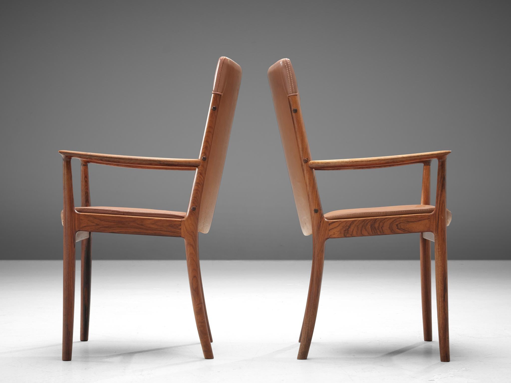 Kai Lyngfelt-Larsen Set of Six Dining Chairs in Leather and Rosewood 2