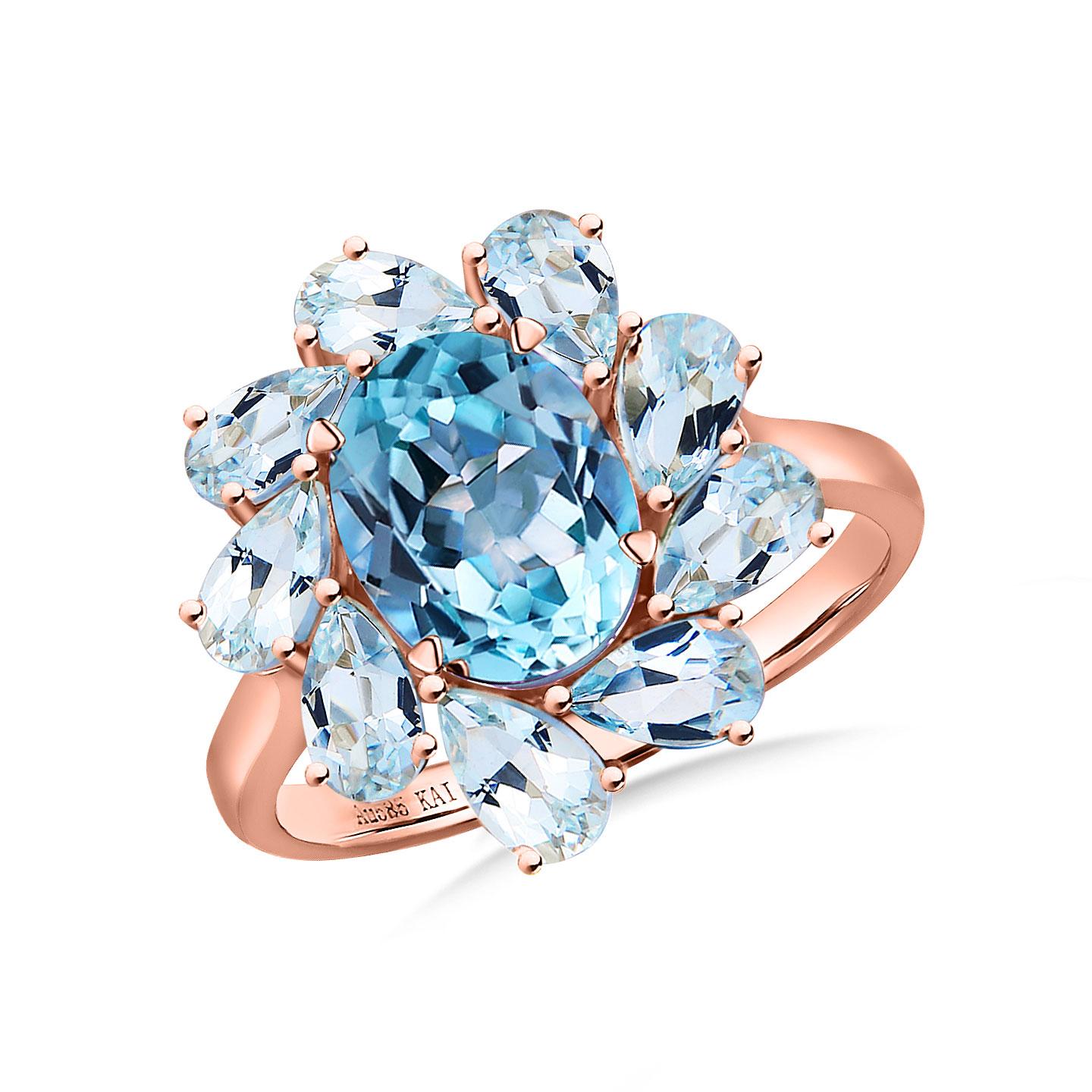 Kai Mellissa 8,60ctw Topas Aquamarin Ring im Angebot 6