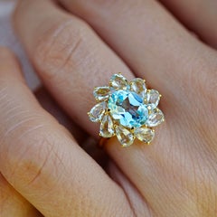 Kai Mellissa 8.60ctw Topaz Aquamarine Ring