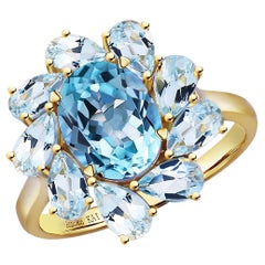 Kai Mellissa 8.60ctw Topaz Aquamarine Ring