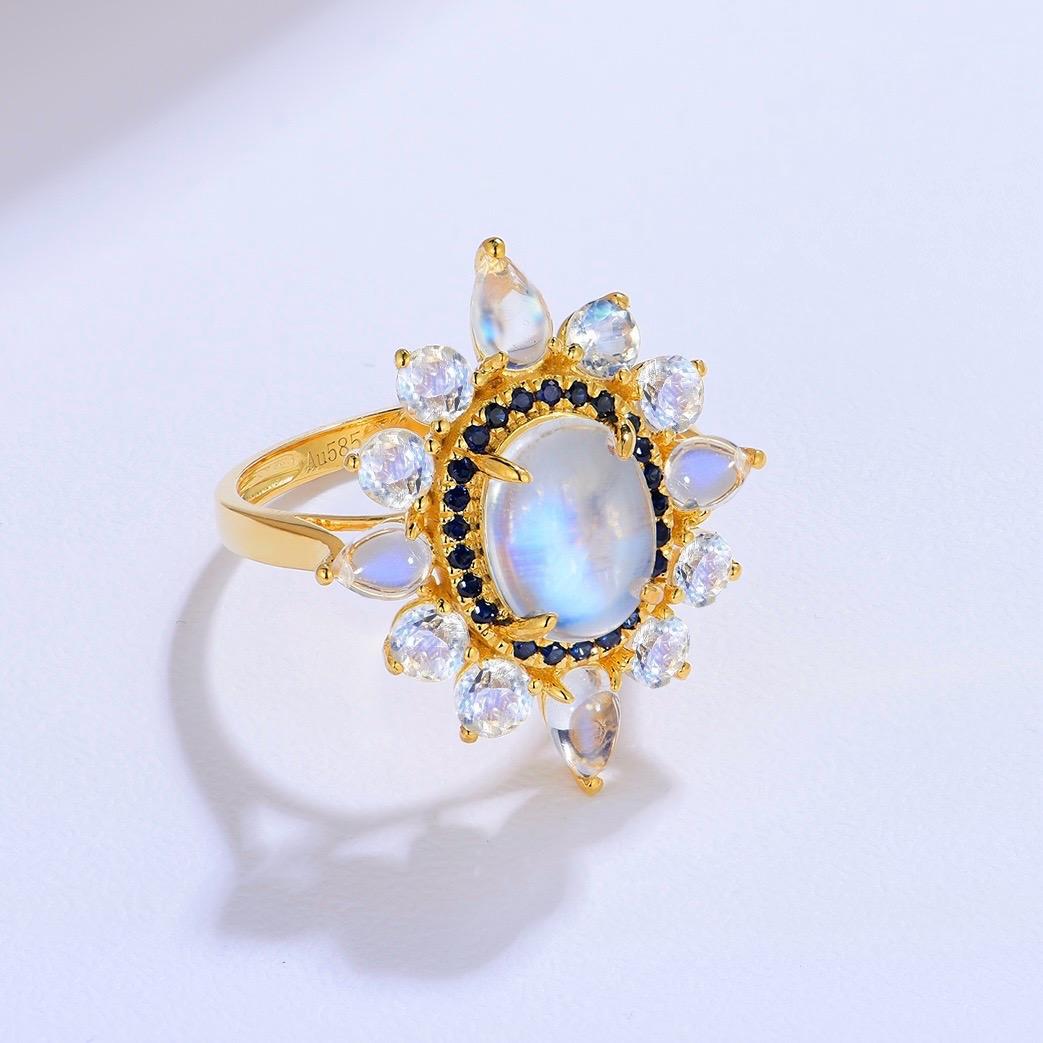 For Sale:  Kai Moonstone Sapphire Cocktail Ring 4