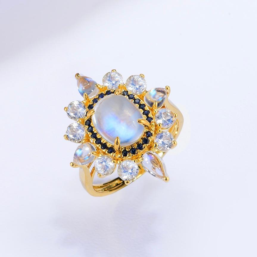 For Sale:  Kai Moonstone Sapphire Cocktail Ring 5