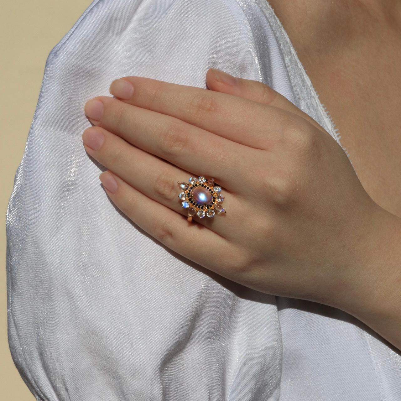 For Sale:  Kai Moonstone Sapphire Cocktail Ring 9