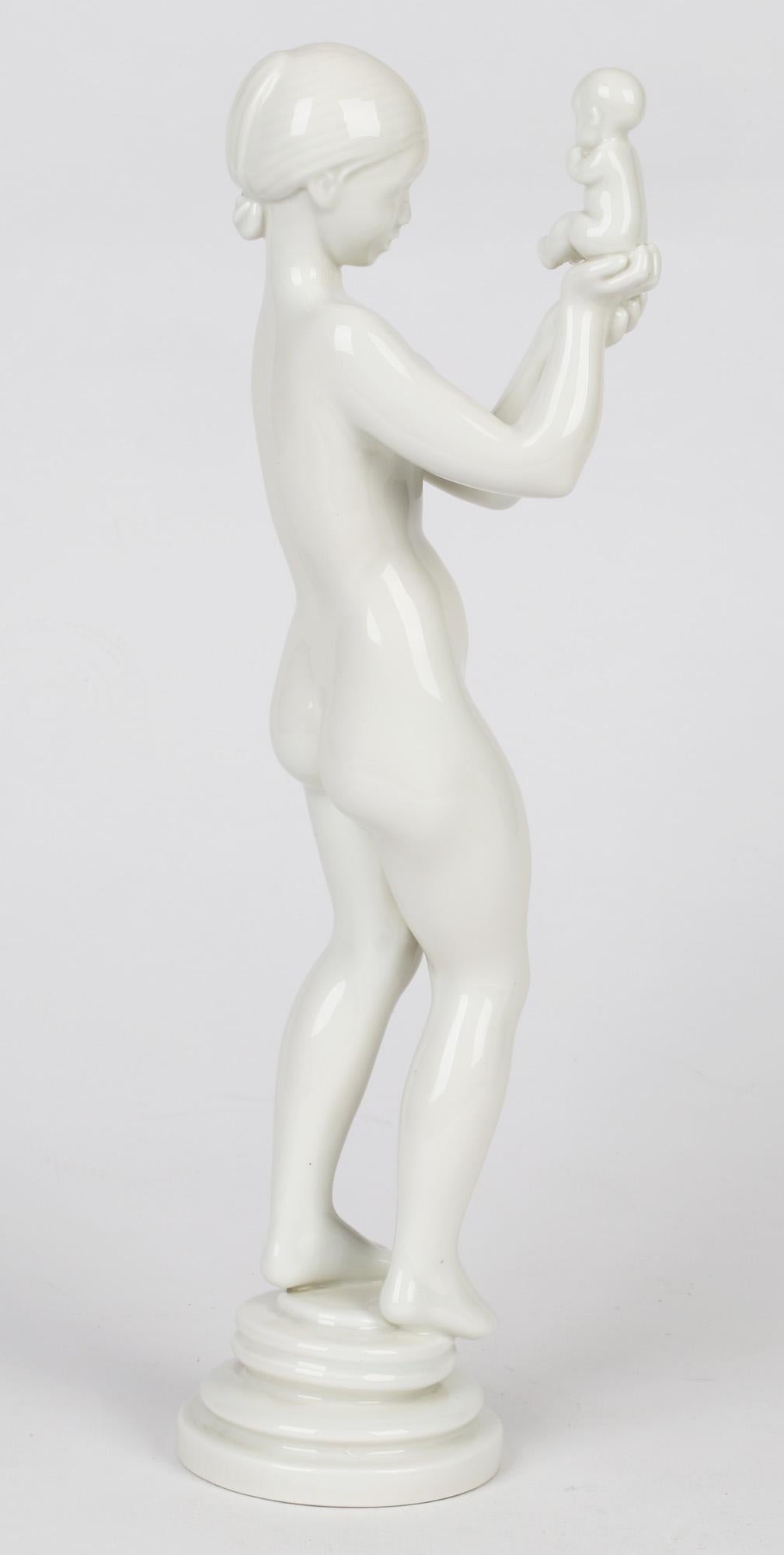 Kai Nielsen '1882-1924' Bing & Grondhal Porcelain Mother & Child Sculpture For Sale 7