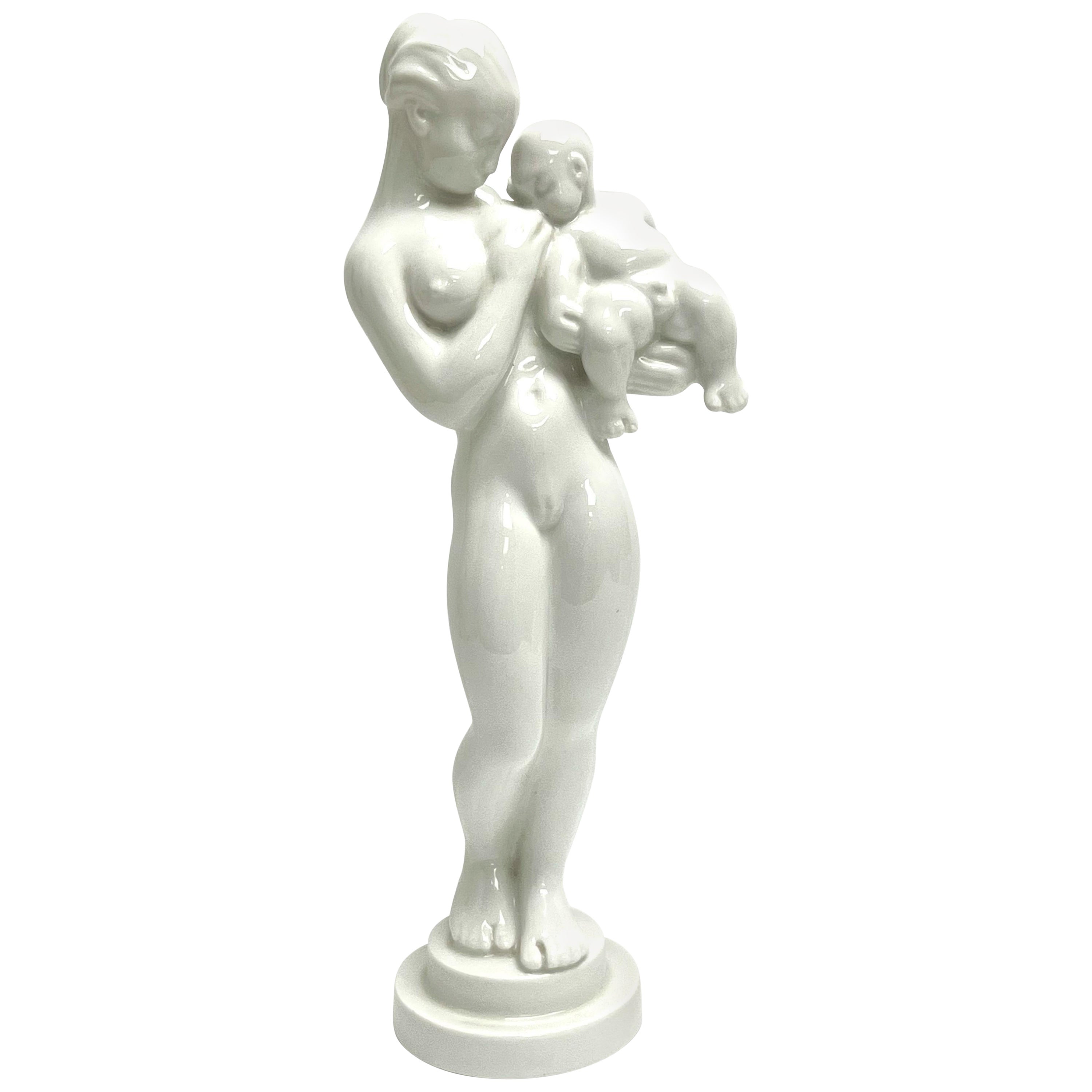 Kai Nielsen Bing Grondahl B G Sucking Baby White Porcelain Sculpture
