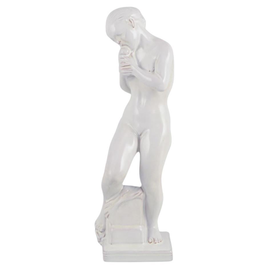 Kai Nielsen for Kähler. "Eve with the Apple". White-glazed earthenware figurine