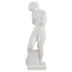 Kai Nielsen for Kähler. "Eve with the Apple". White-glazed earthenware figurine