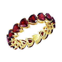 Kai Nora 5.20ctw Heart Garnet Eternity Ring