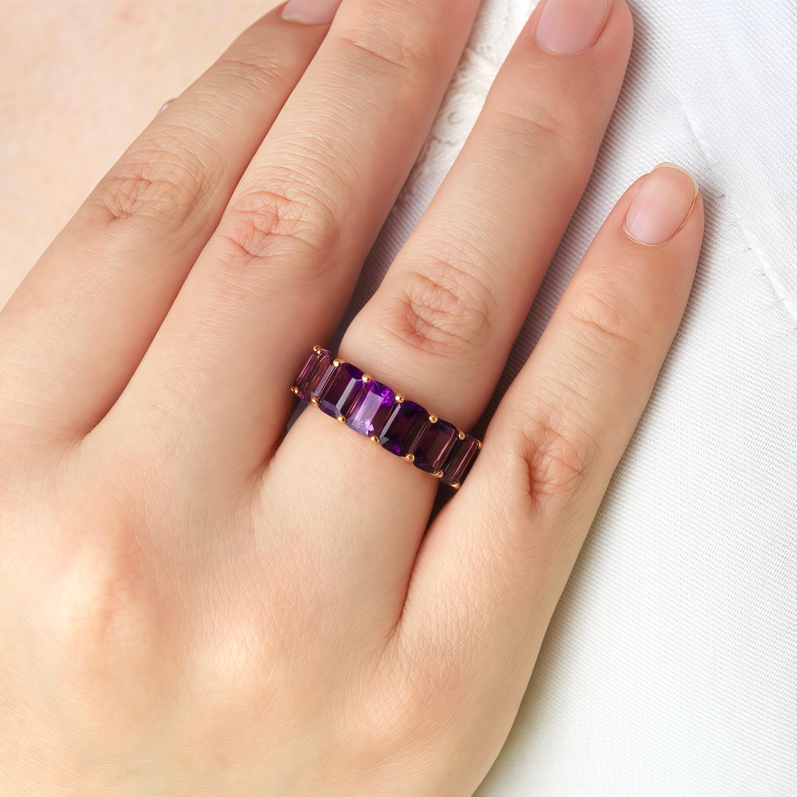For Sale:  Kai Nora Emerald-Cut Amethyst Eternity Ring 2