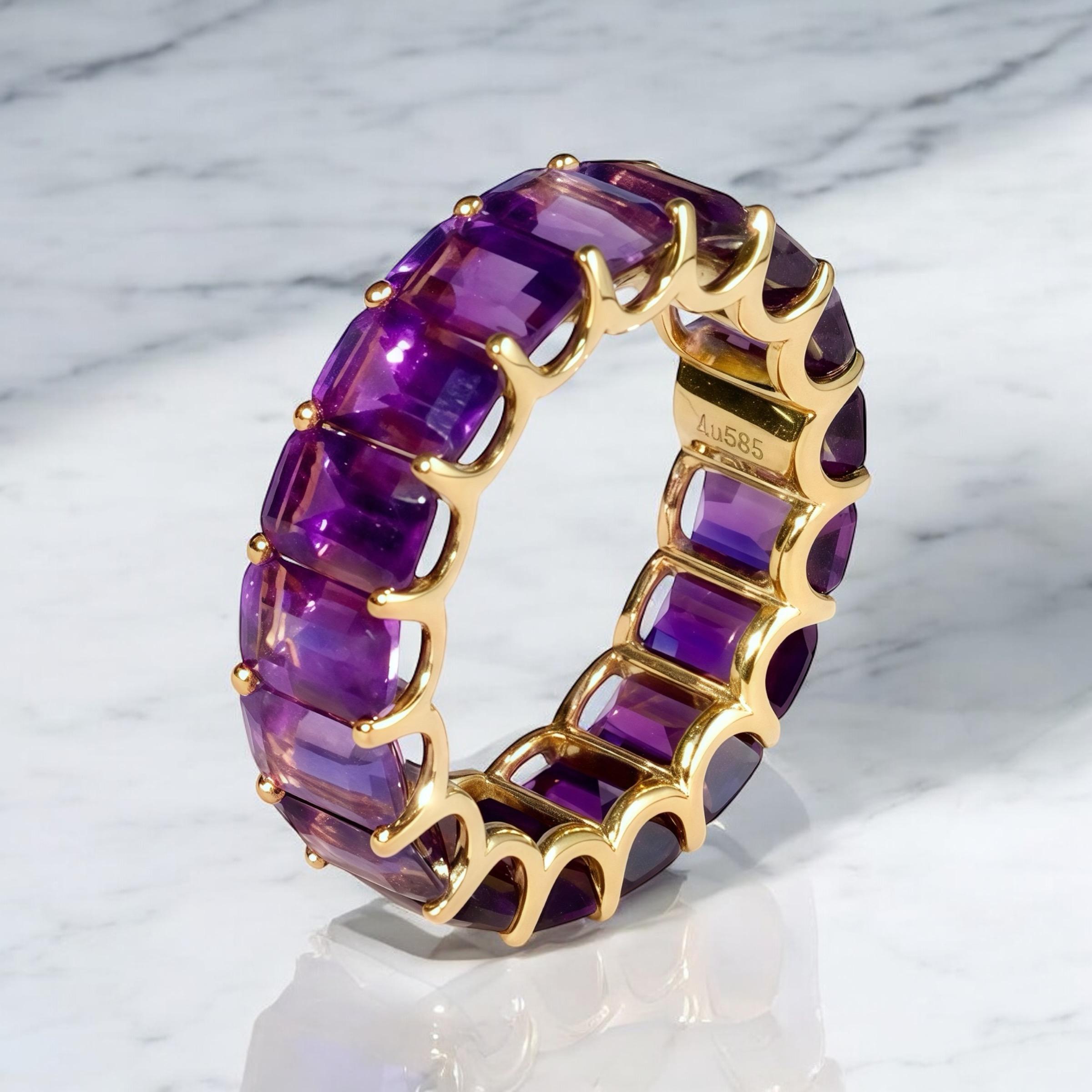 For Sale:  Kai Nora Emerald-Cut Amethyst Eternity Ring 4