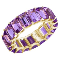 Kai Nora Emerald-Cut Purple Amethyst Eternity Ring