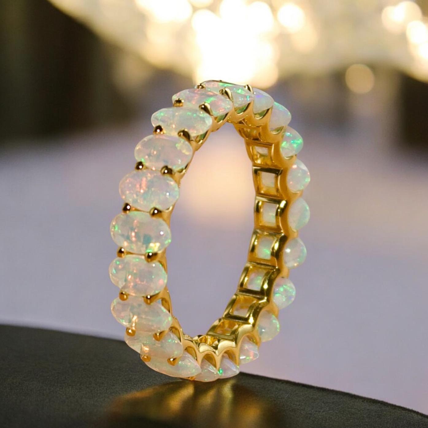 Oval Cut Kai Nora Oval Fire Opal Eternity Band