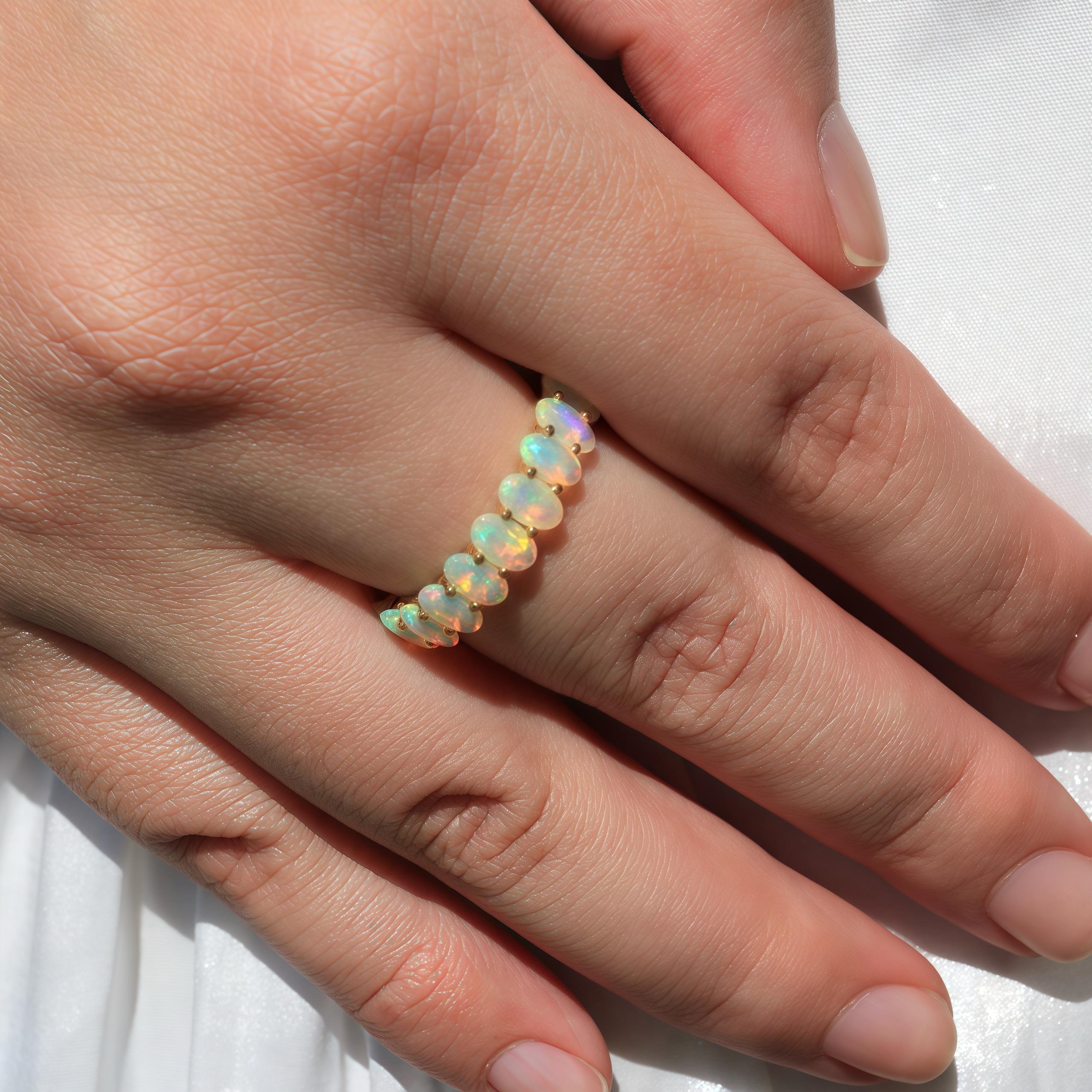 Women's Kai Nora Oval Fire Opal Eternity Band