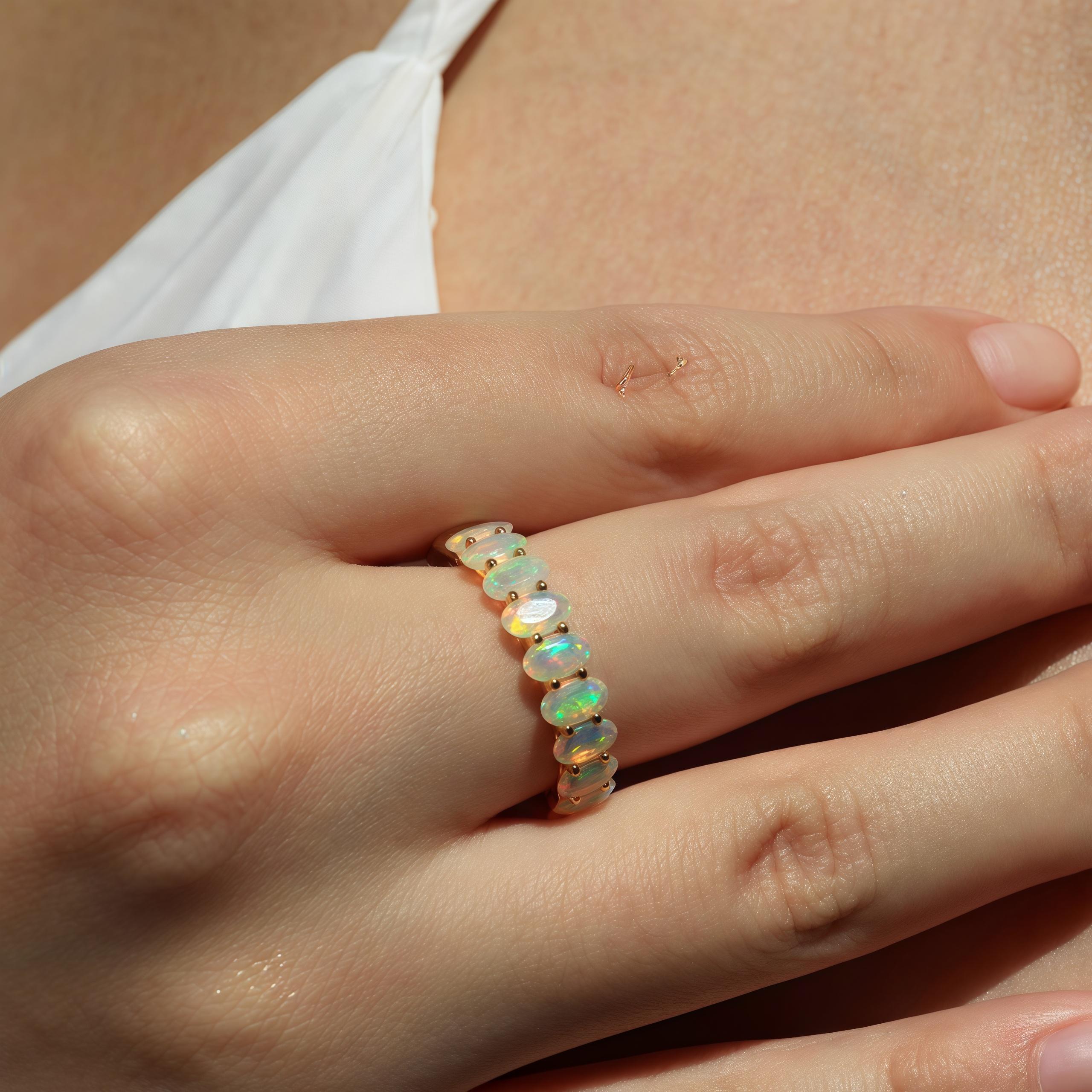Kai Nora Oval Fire Opal Eternity Band 1