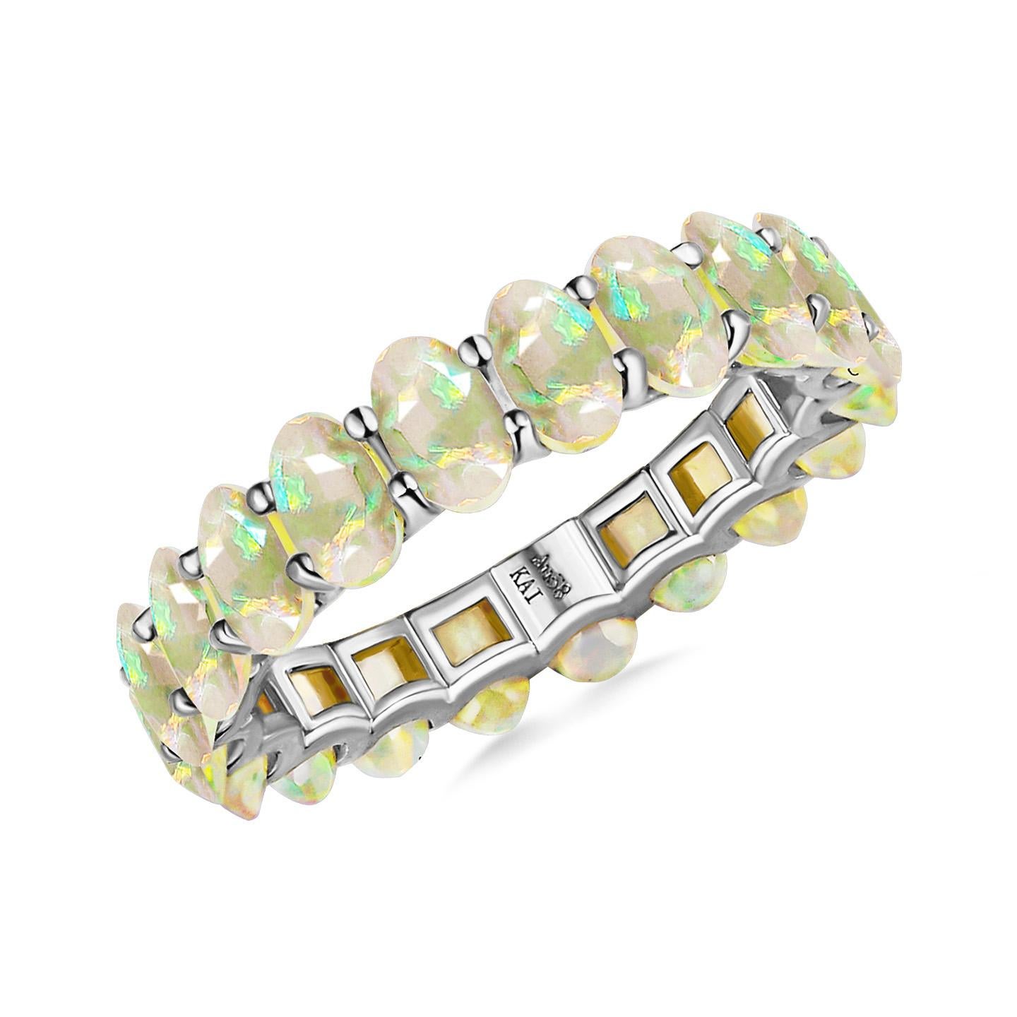 Kai Nora Oval Fire Opal Eternity Band 2