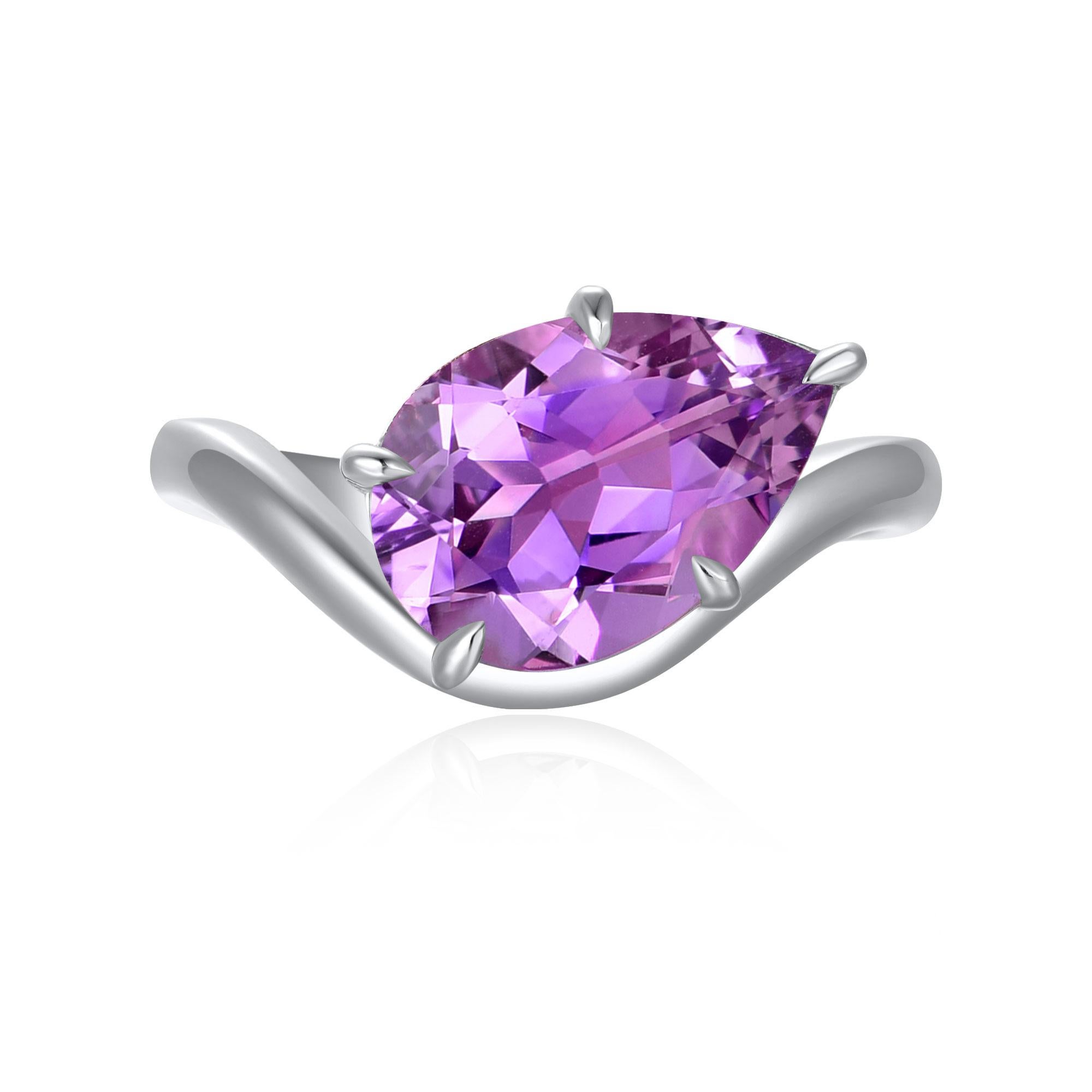 Kai Ocean Wave 2.70ctw Amethyst East-West Ring en venta 1