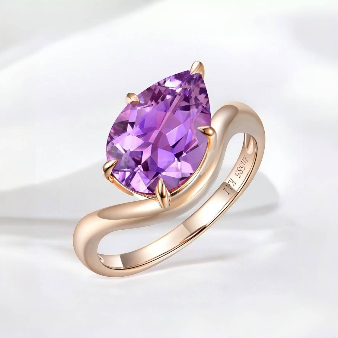 Kai Ocean Wave Amethyst East-West Ring Moderno en venta
