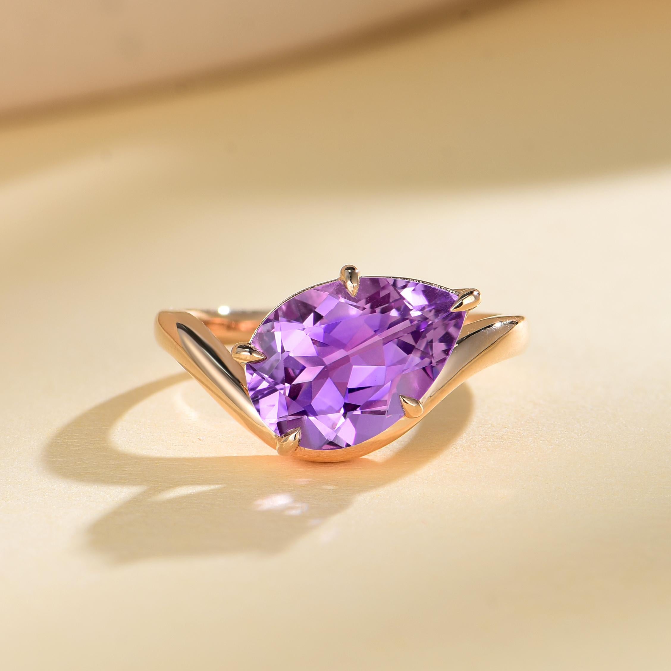 Kai Ocean Wave Amethyst East-West Ring en Nuevo estado para la venta en Rowland Heights, CA