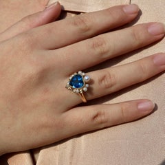 Kai "On My Heart" London Blue Topaz Diamond  Pearl Cocktail Ring