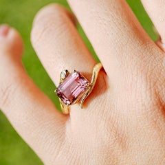 Kai One-of-a-Kind 2.64ctw Pink Tourmaline & Diamond Snake Protection Ring, US 7