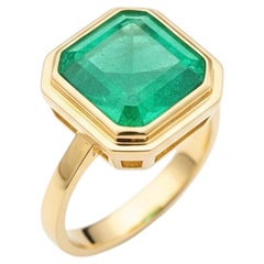 Kai Anillo Único de Esmeralda de Colombia Certificada de 3,05 ct en Oro de 14K Talla 6