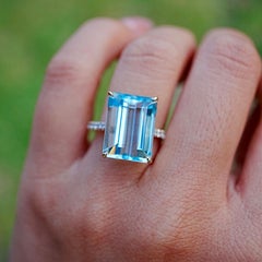 Kai One-of-a-Kind 9.28ctw AIGS Certified Aquamarine & Diamond Ring