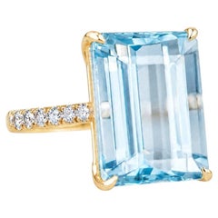Kai One-of-a-Kind 9.28ctw AIGS Certified Aquamarine & Diamond Ring